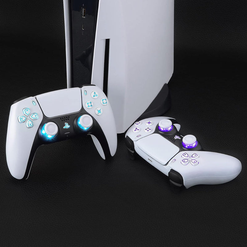 eXtremeRate 9 Modi 7 Farben DTF V3 LED Kit für ps5 Controller Ersatz Leuchttaste D-Pad Thumbsticks S