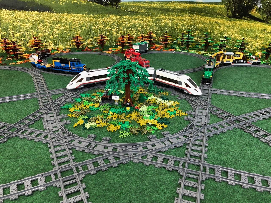 Trixbrix.eu Right 45 deg. Crossings Compatible with Lego City Train Sets 60197 60198 10277 60205 602