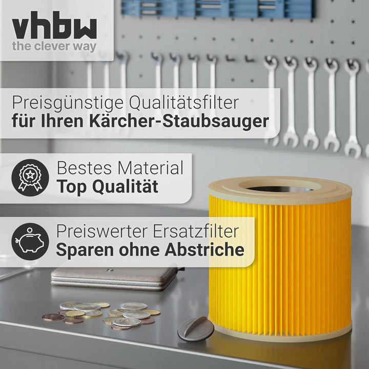 vhbw 3x Faltenfilter kompatibel mit Kärcher MV 3 Premium