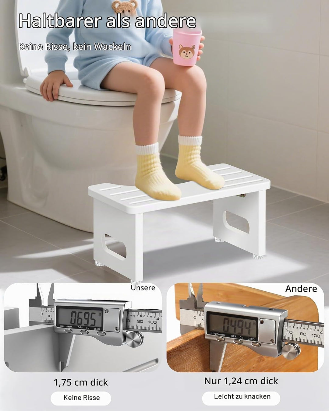 Toilettenhocker Holz – WC Hocker fur Erwachsene – Toilettenhocker Holz Klappbar - Squatty Kackhocker