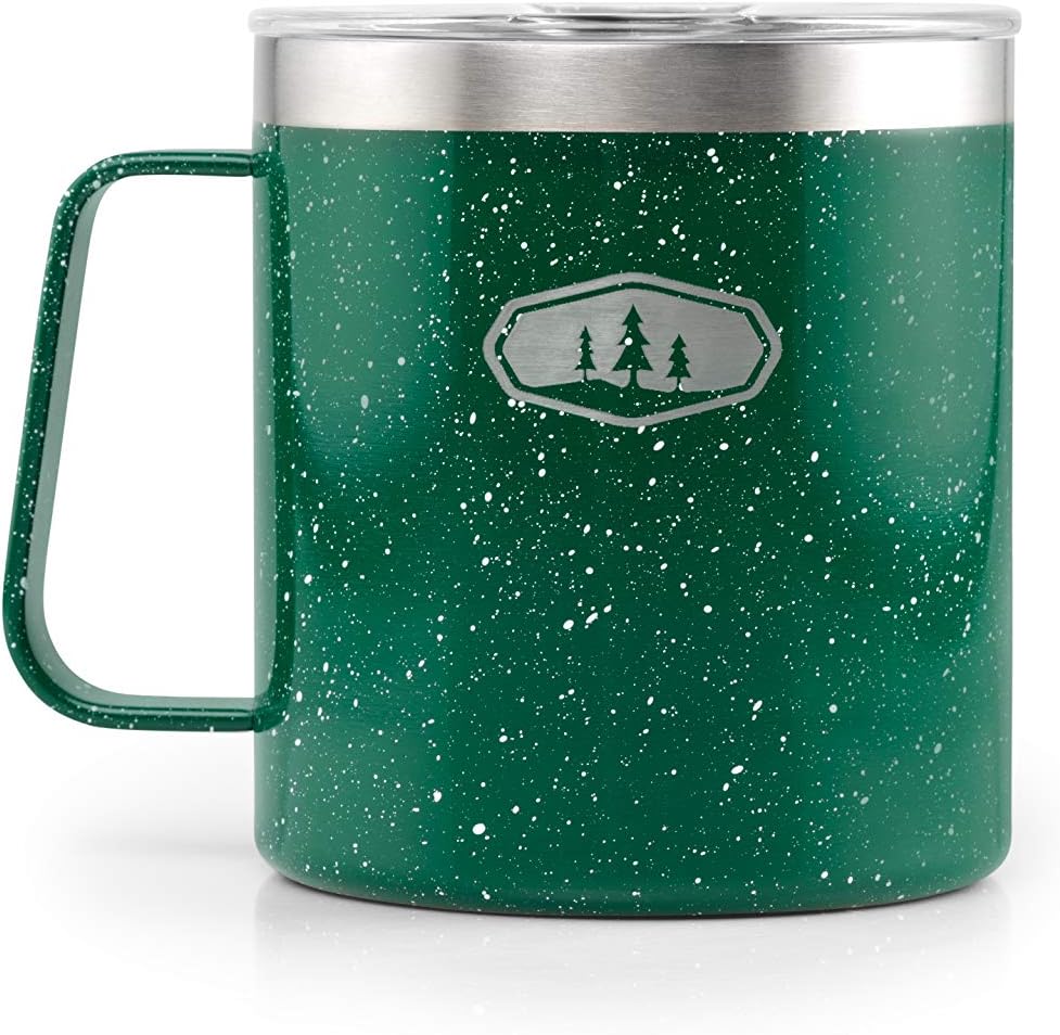 GSI Outdoors Glacier Stainless Camp Cup – 444 ml (Green Speckle) Einheitsgrösse Green, Einheitsgröss