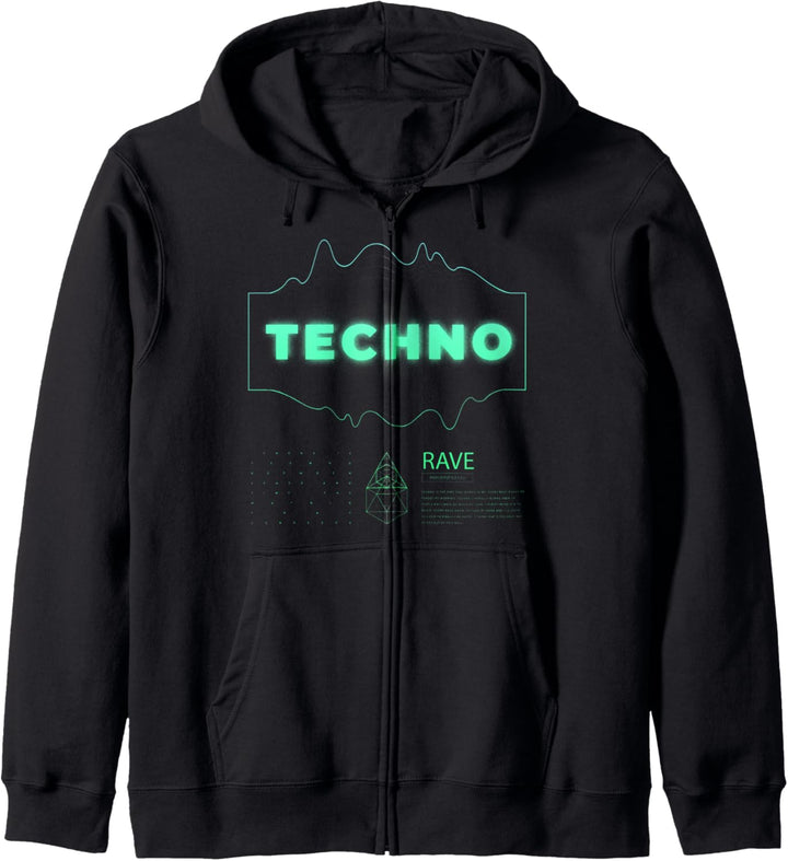 Techno Raving Dark Techno Rave Hardtechno Kapuzenjacke
