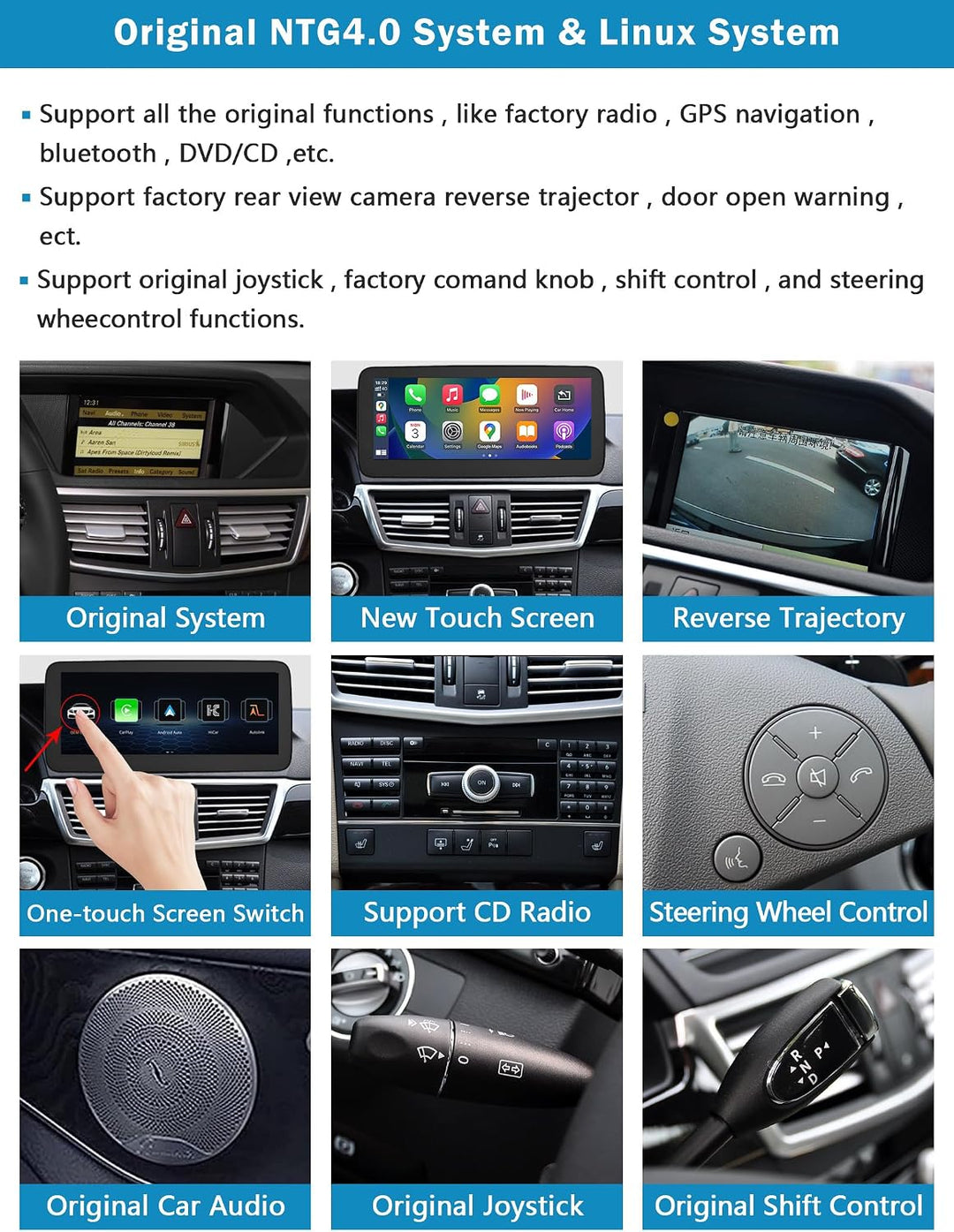 Autoradio 10,25 Zoll Touchscreen mit kabellosem Carplay und Android Auto für 2009-2011 Mercedes Benz