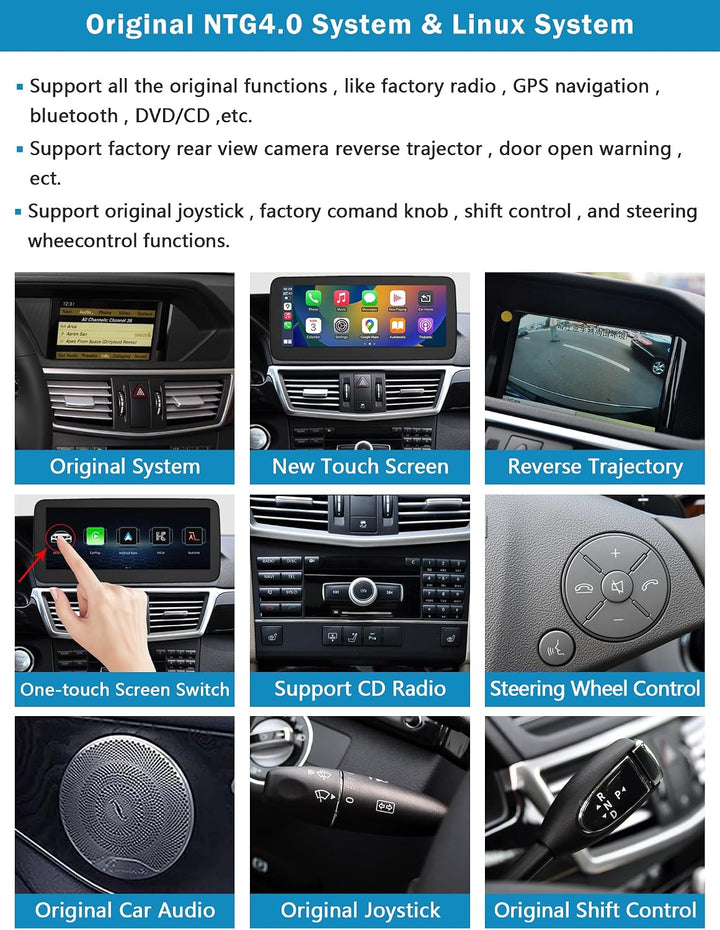 Autoradio 10,25 Zoll Touchscreen mit kabellosem Carplay und Android Auto für 2009-2011 Mercedes Benz