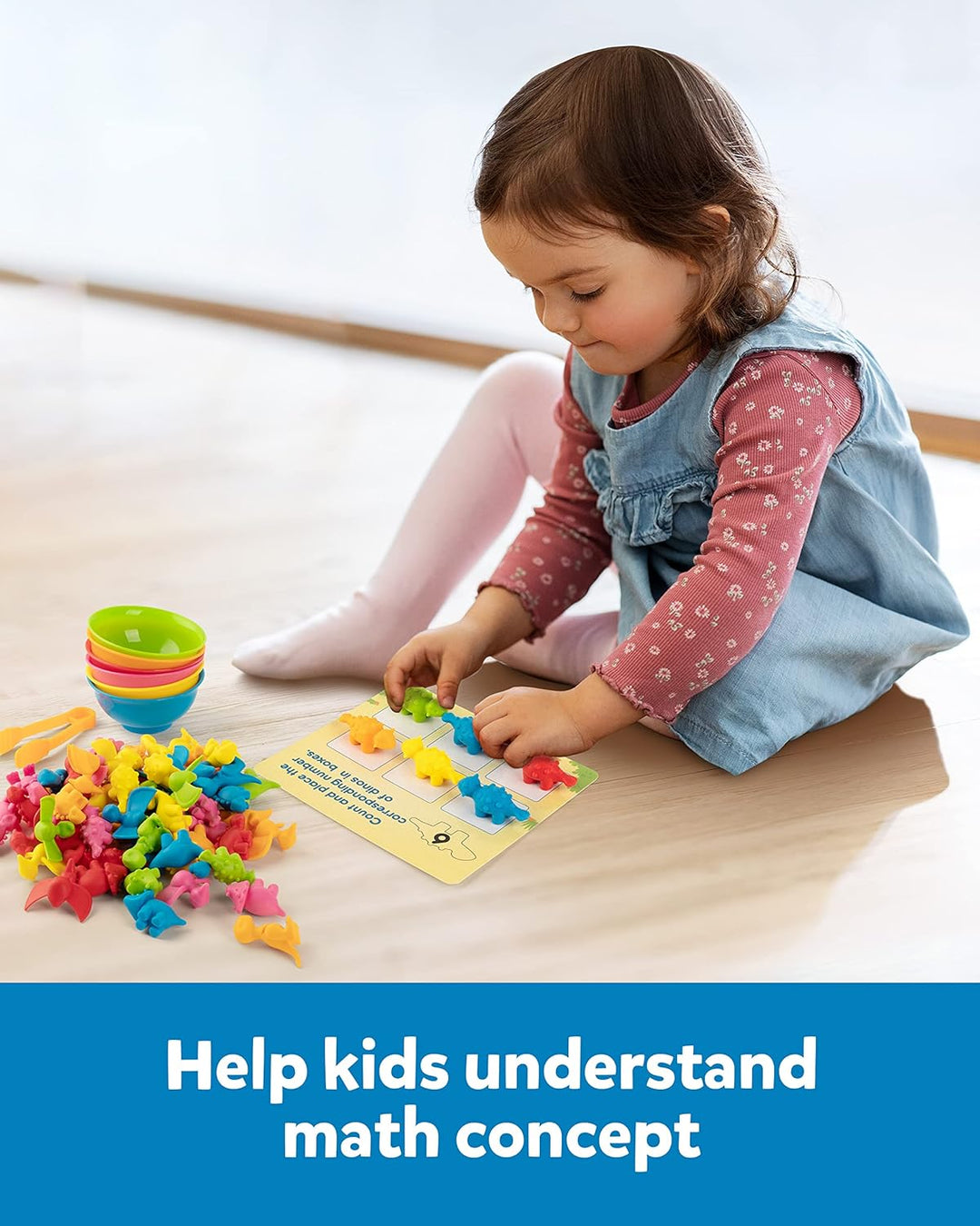 Coogam Zählen Dinosaurier Sorting Spielzeug Set, Farbe Matching Klassifikationsspiel, Montessori Fei