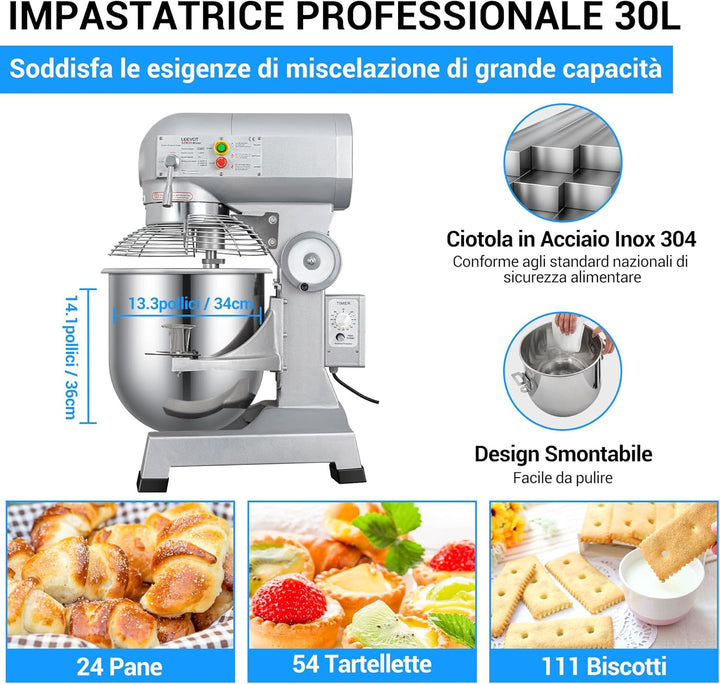Kommerzielle Planetenknetmaschine (1, Timer-Version 30L) Versione timer 30L, Versione timer 30L