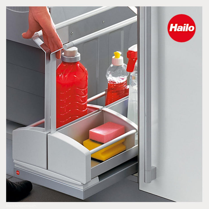Hailo Carry 395 | Ausziehbarer Utensilienkorb Alu hellgrau Vario‑Line | Universalkorb für Spüle, Put
