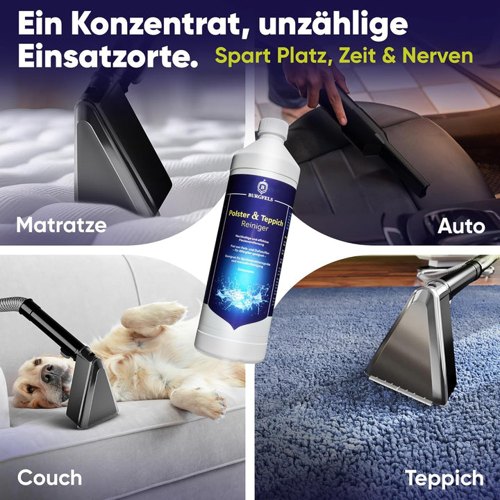 Polsterreiniger Waschsauger Reinigungsset mit Mikrofasertuch [Duft neutral] Teppichreiniger Mittel,