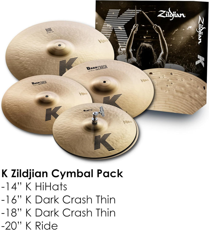 Zildjian K Zildjian Series Cymbal Box Set - 14" Hi-Hats, 16"/18" Thin Crash, 20" Ride K Series K Pac