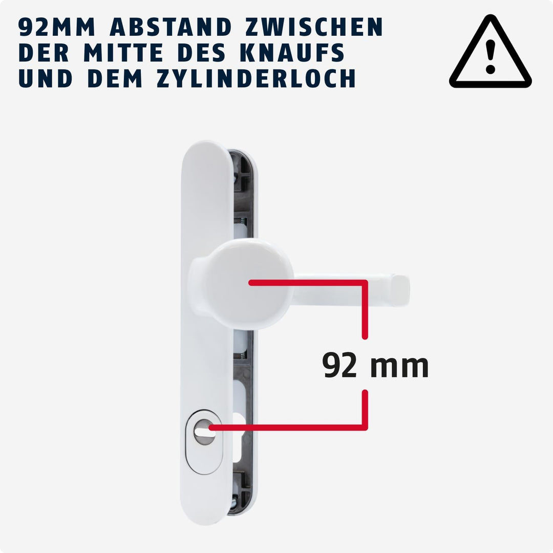 ABUS Türbeschlag SRG92N ZS W Mit Ziehschutz - Für Haustüren - Türklinke Innen Und Türknauf AuÃŸen -