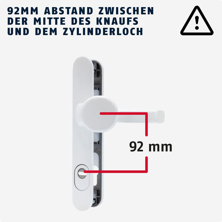 ABUS Türbeschlag SRG92N ZS W Mit Ziehschutz - Für Haustüren - Türklinke Innen Und Türknauf AuÃŸen -