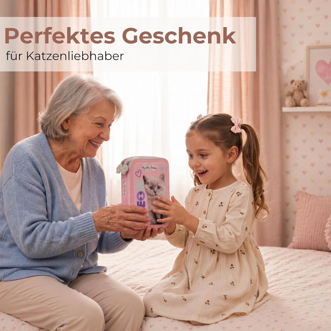 Goldkids - Federmäppchen 3 Fächer - Mäppchen für Mädchen und Jungen - Federmappe 3-Fach Federtasche