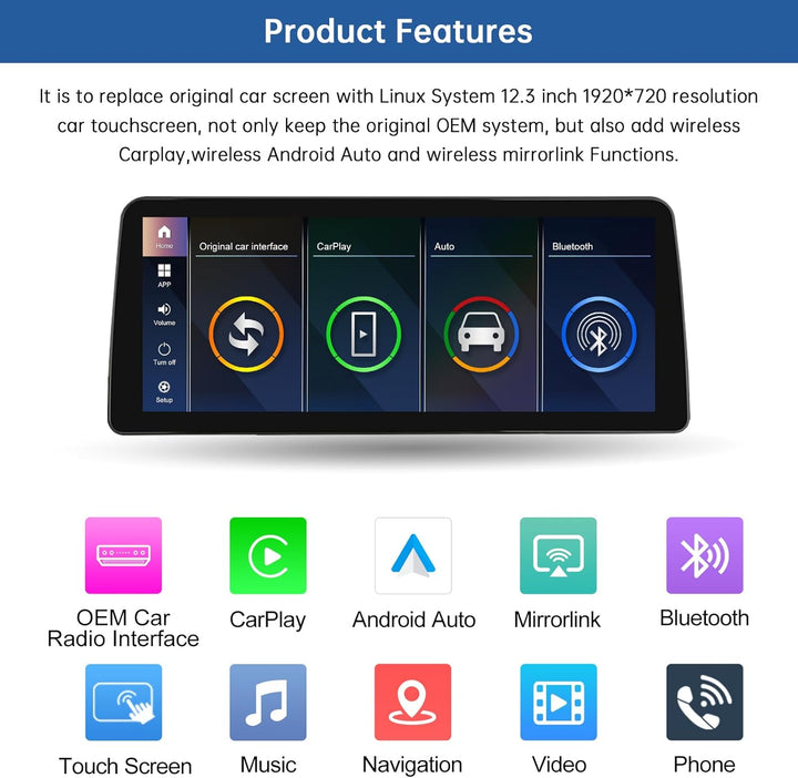 Road Top 12,3 Zoll Ultraschmaler Autoradio Carplay für BMW 3er mit CCC | für BMW 3er E90/E91/E92/E93