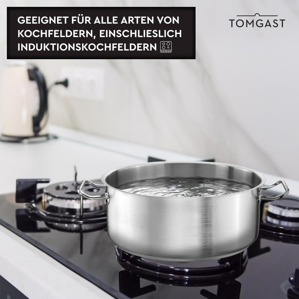 Topf Durchmesser: 20 cm Höhe: 9 cm Fassungsvermögen: 2,5 l | Edelstahl 18/10 | Wandstärke 1 mm bis 1