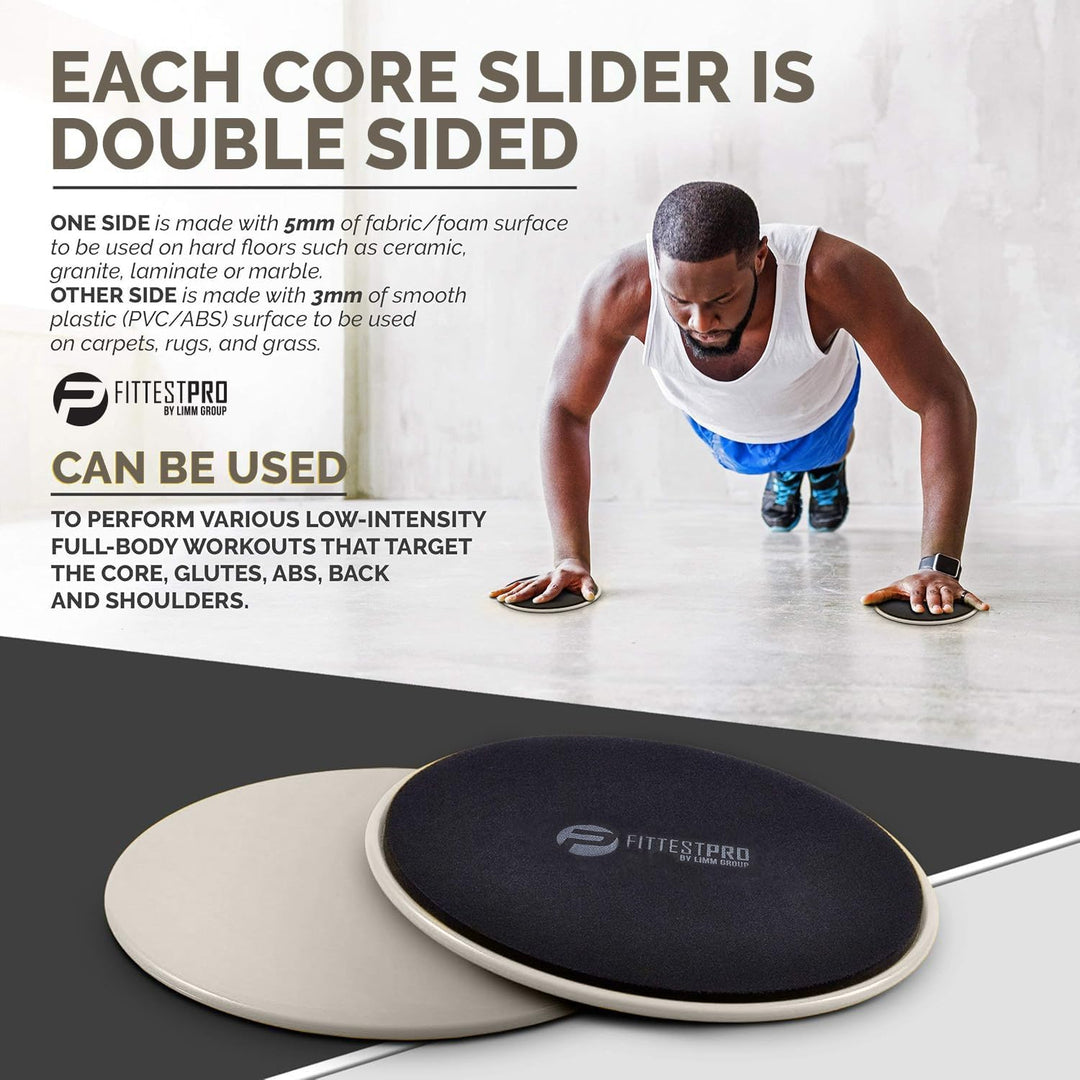Limm Core Sliders for Working Out - Exercise Sliders Fitness, Stability, Ab, Legs &amp; Full Body (Set o