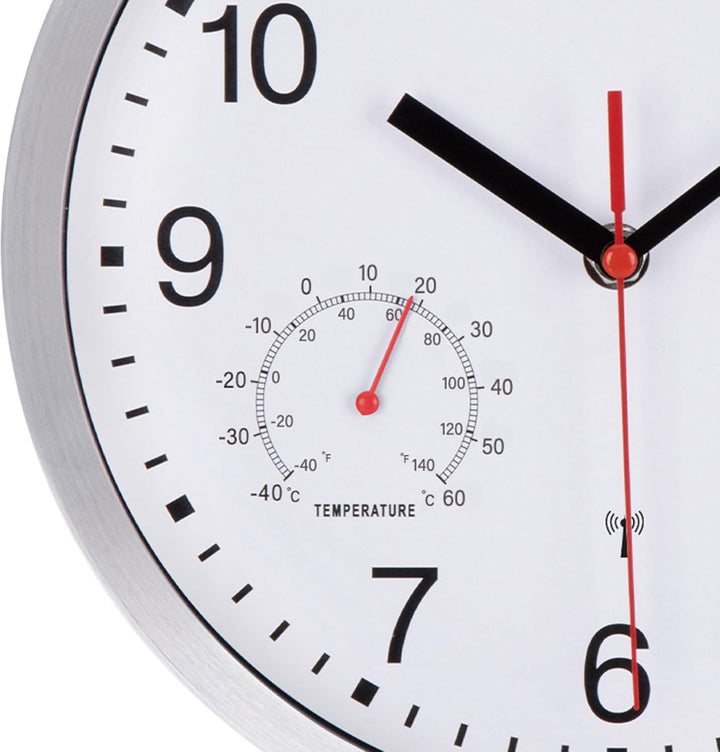 25cm Funkuhr Wanduhr Ohne TickgeräUsche Lautlos Quarz Batterie Betriebene Gross Wanduhr Funk Einfach