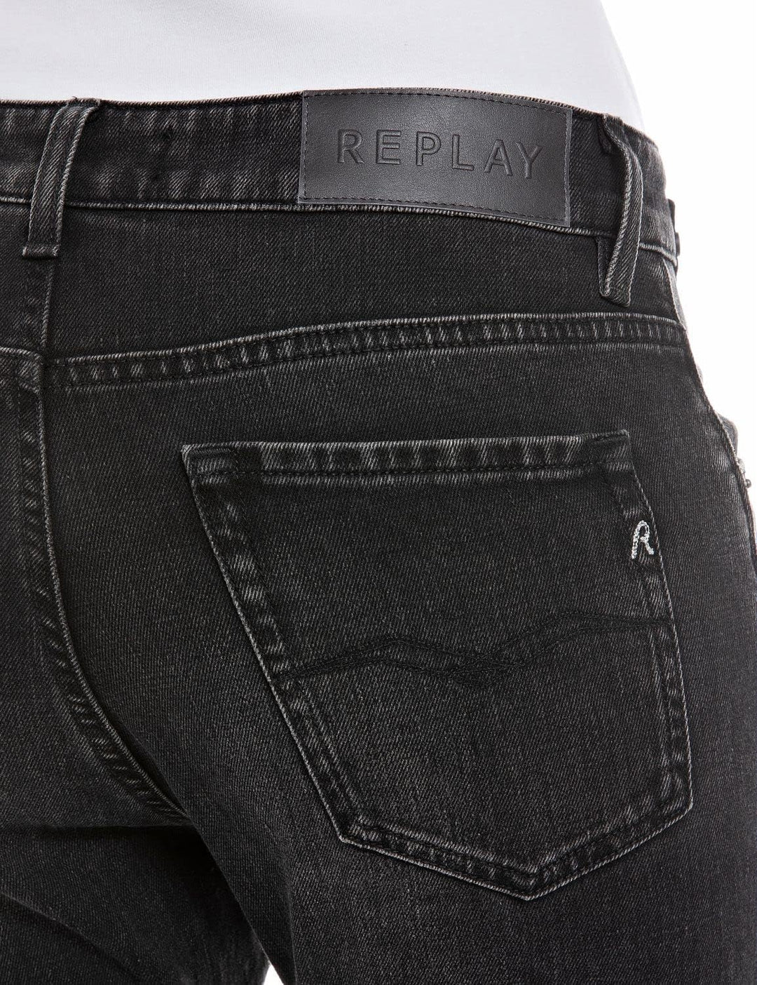 Replay Damen Jeans Marty Boyfit Recycled mit Stretch 24W / 32L Black Delavé 099, 24W / 32L Black Del