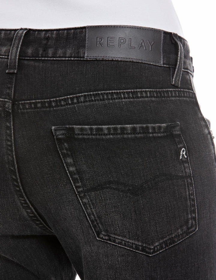 Replay Damen Jeans Marty Boyfit Recycled mit Stretch 24W / 32L Black Delavé 099, 24W / 32L Black Del