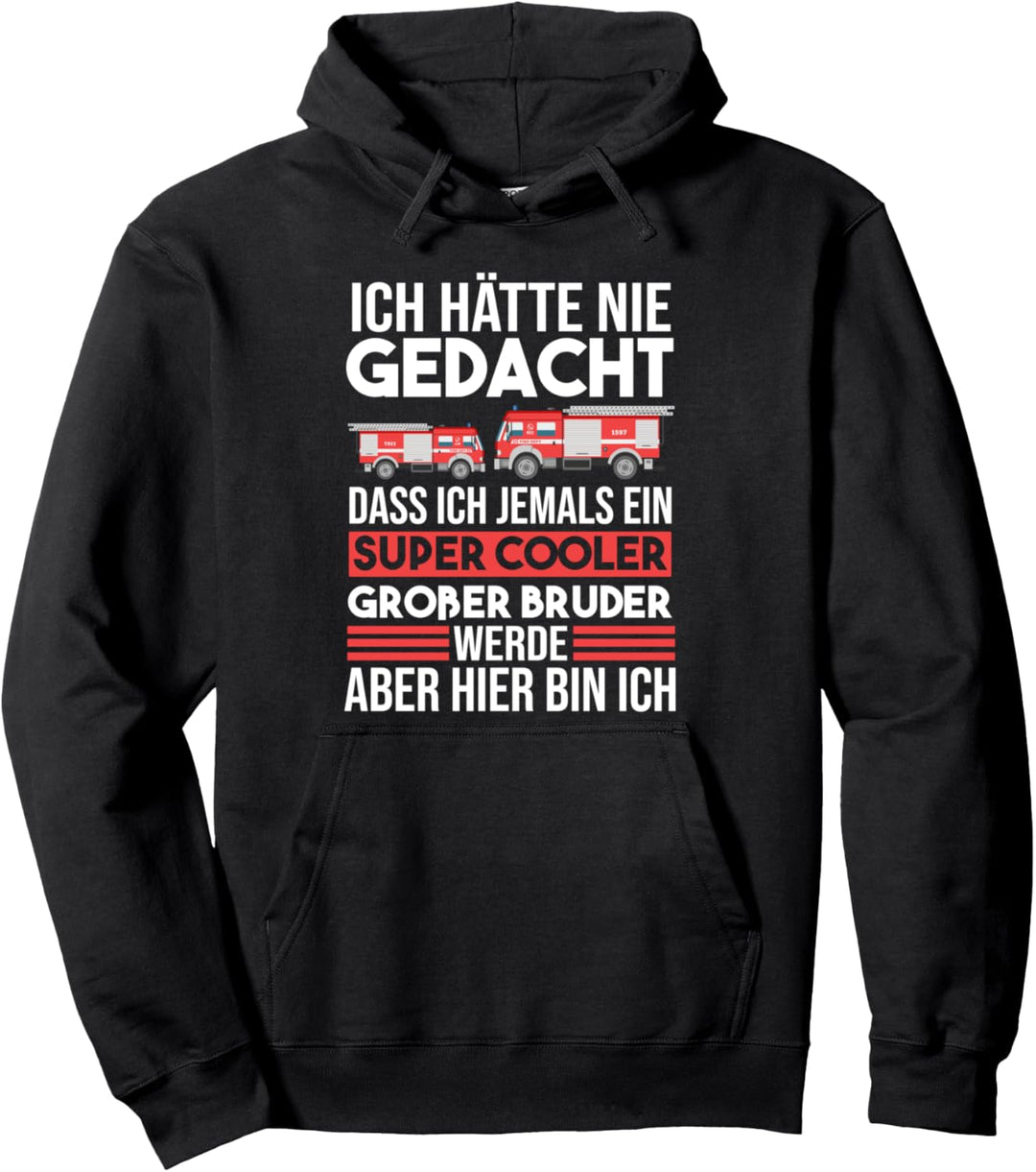 Grosser Bruder Feuerwehrauto Geschwister Bruder Pullover Hoodie