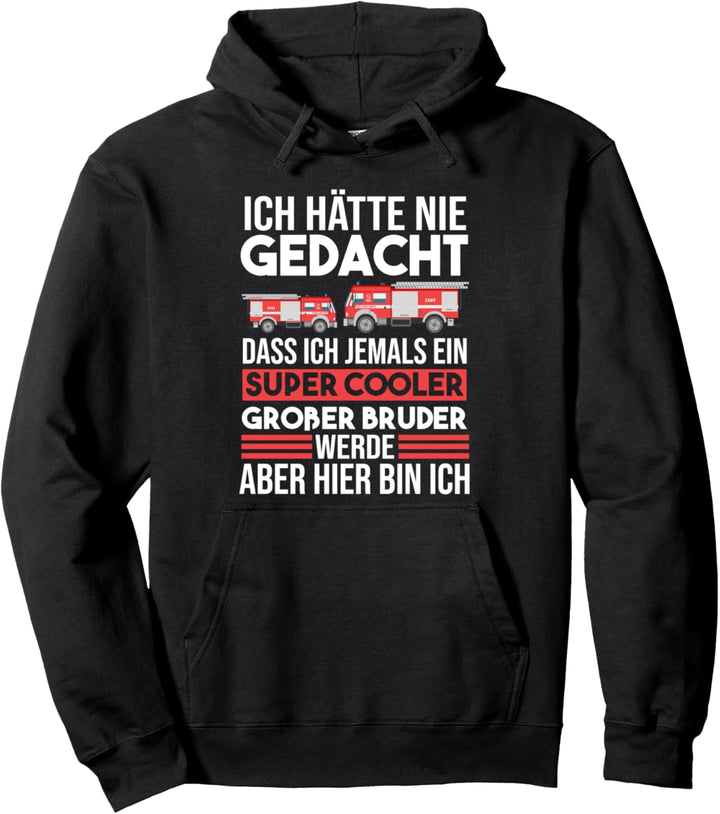 Grosser Bruder Feuerwehrauto Geschwister Bruder Pullover Hoodie