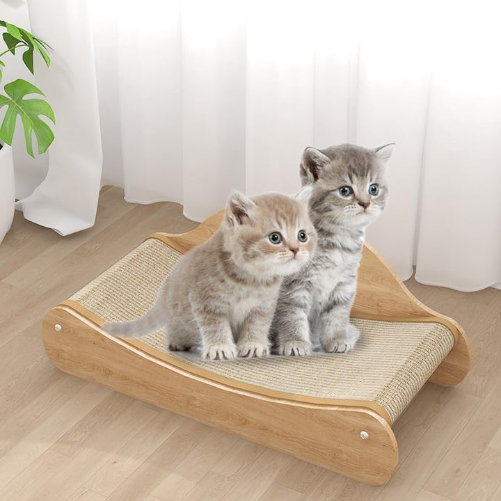 Kratzbrett Sisal, Katzen Kratzbrett, Kratzmöbel Katze, Bequeme Kratzpads aus Hochwertiger Holz und S