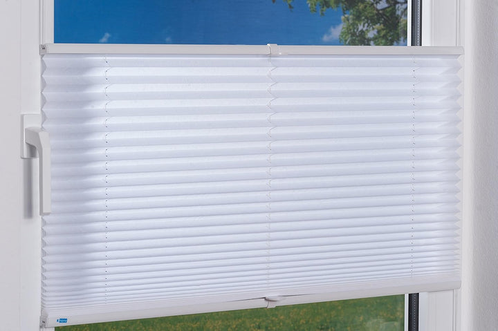K-home Klemmfix-Plissee Weiss 100 x 130 cm (B x L) Lichtschutz +++ Moderne Crushed Optik +++ 100 x 1