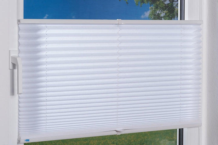 K-home 421614-4 Klemmfix-Plissee Weiss 70 x 130 cm (B x L) Lichtschutz +++ Moderne Crushed Optik +++