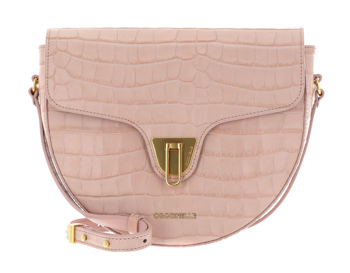 Coccinelle Leder Umhängetasche Schultertasche Beat Croco Shiny Soft Crossover Bag New Pink, New Pink