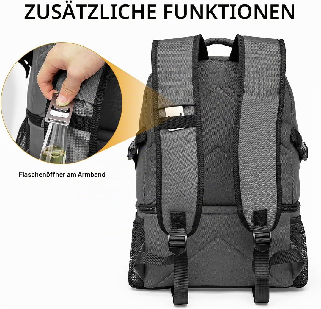 Kühlrucksack 28L Isolierter Kühltasche Picknickrucksack Doppelte Schicht Klein Thermo Rucksack für C