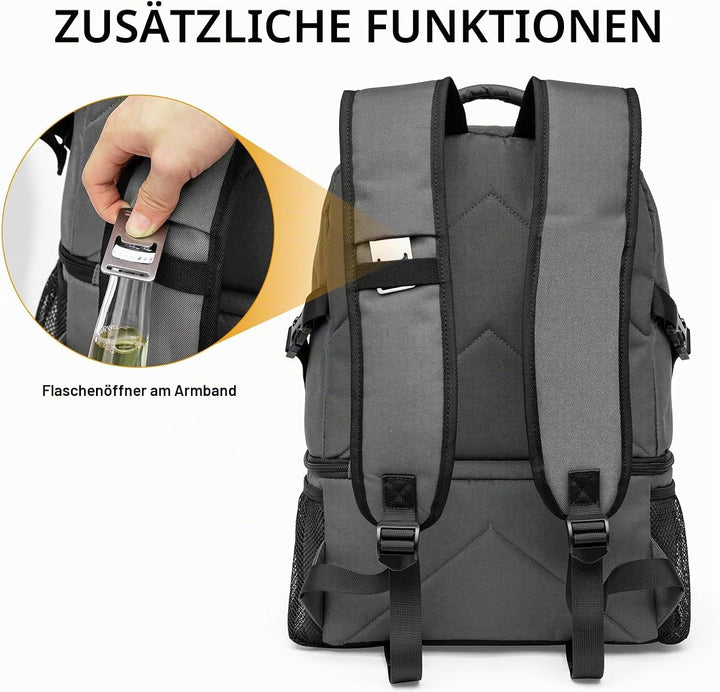 Kühlrucksack 28L Isolierter Kühltasche Picknickrucksack Doppelte Schicht Klein Thermo Rucksack für C