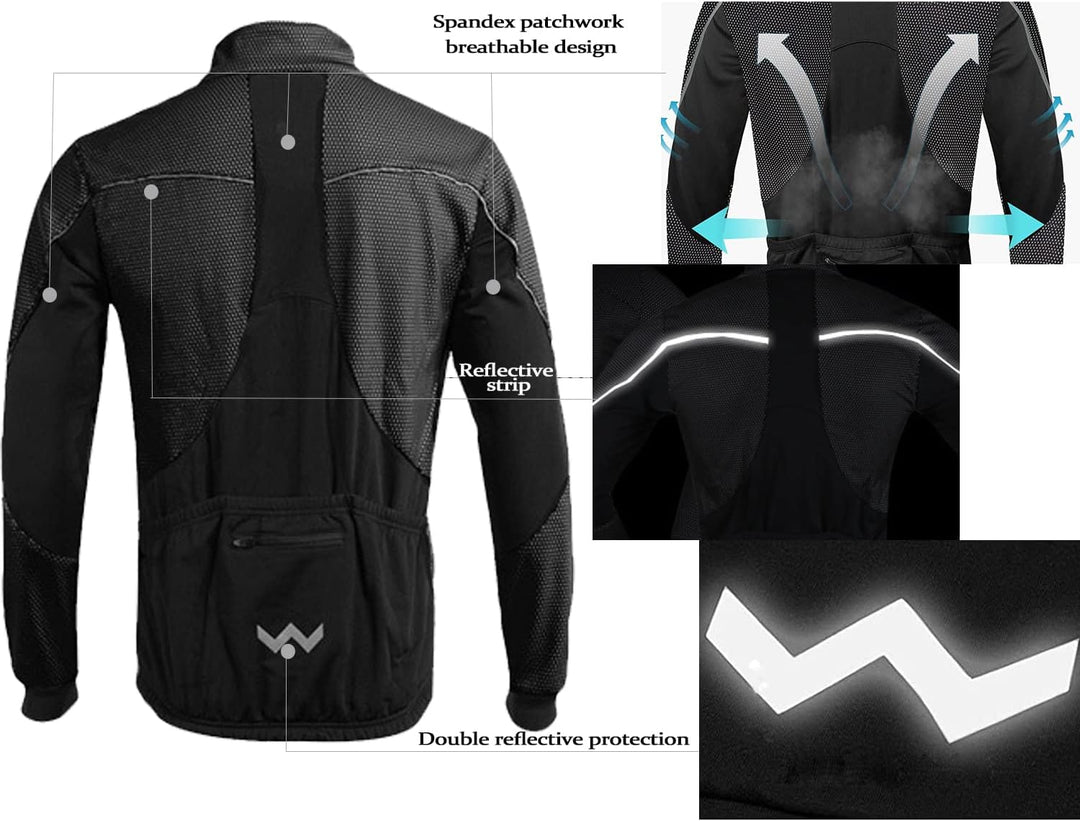 HOMTOL Herren Fahrradjacke Polarfleece-Futter Wasserdicht Winter Thermal Radjacke winddicht regenfes