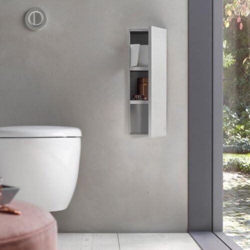EMCO Asis Plus Unterputz-WC Modul mit Toilettenpapierhalter, Badezimmerschrank für unsichtbaren Stau