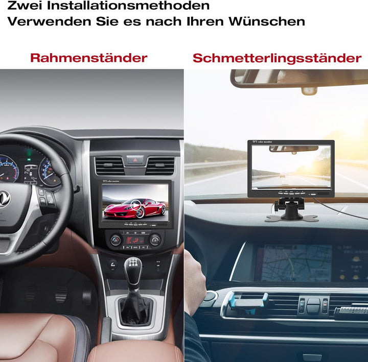 7 Zoll Rückfahrmonitor für Rückfahrkamera Kamera System, TFT LCD Rear View Monitor Screen für Auto S