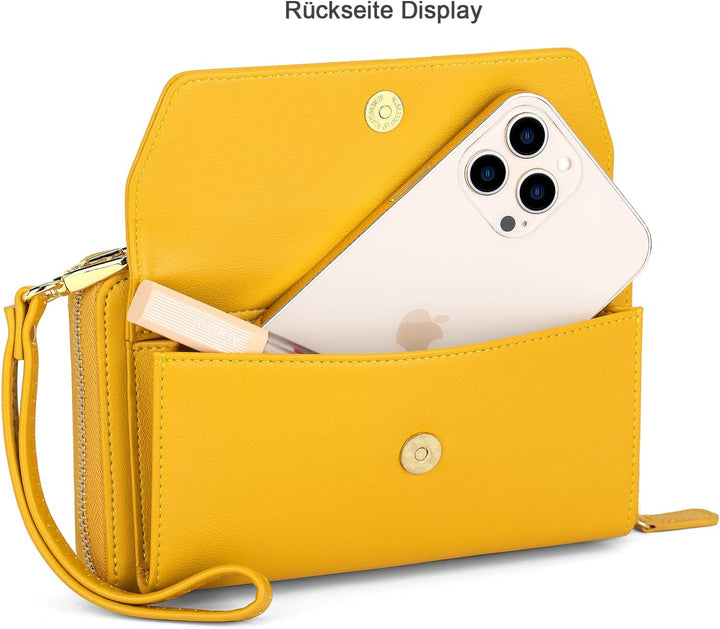 nuoku Geldbörse Damen mit RFID, Kleine Portemonnaie Damen mit Kreditkarten Etuis, Handytasche zum Um