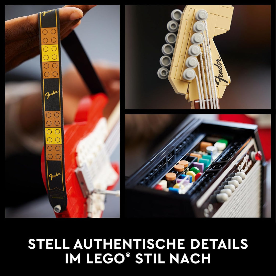 LEGO Ideas Fender Stratocaster, DIY-Gitarren-Kit, Modell-Musikinstrument für Jugendliche und Erwachs