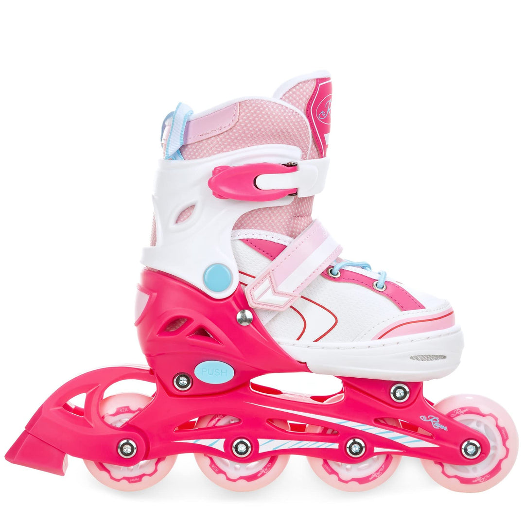 Kinder Inline Skates Inliner Raven Lia verstellbar mit LED Leuchtrad 27-30 (16,5-18,5cm) Raven Lia P
