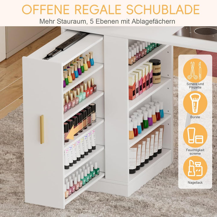 Maniküre Tisch Nageltisch mit Absaugung &amp; 2 Staubsaugerbeuteln, Professionelle Nagelstudio Tisch, Sc