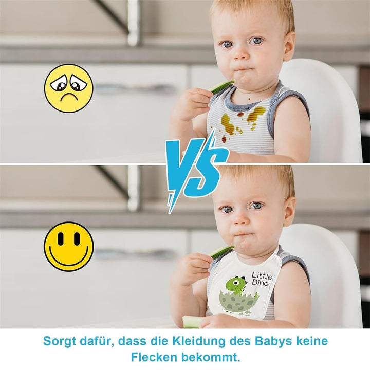 Faburo 14 Stück Lätzchen zum Bemalen, Babyparty Spiele Set mit Baby Lätzchen (18 * 22cm)+22 Malen Sc