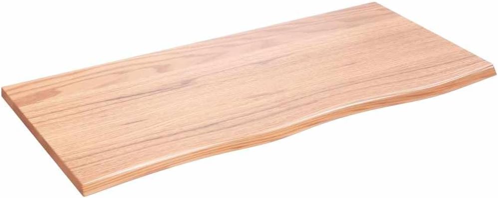 vidaXL Waschtischplatte Hellbraun 100x50x2 cm Massivholz Behandelt Braun 100 x 50 x 2 cm, Braun 100