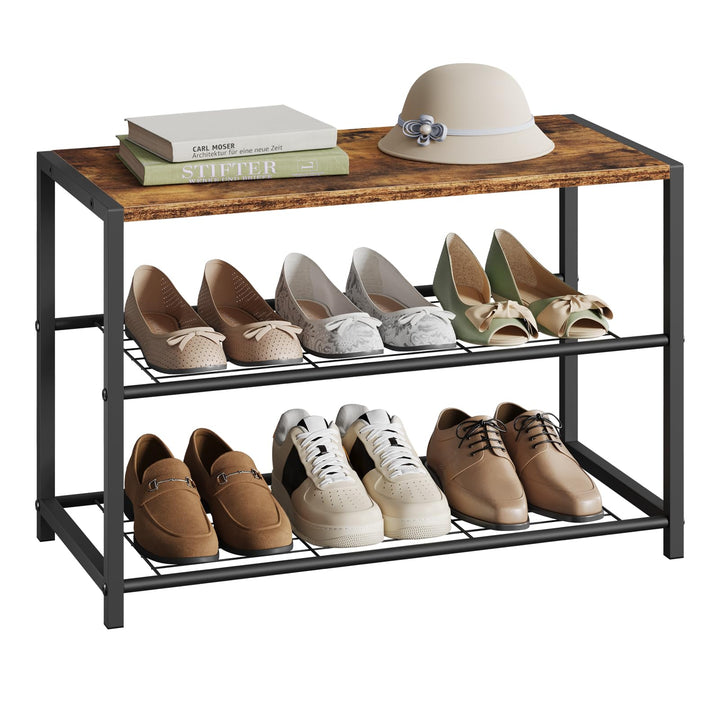 WOLTU Schuhbank Schuhregal mit Sitzfläche Badregal Schuhablage Schuhkommode Schuhständer Organizier
