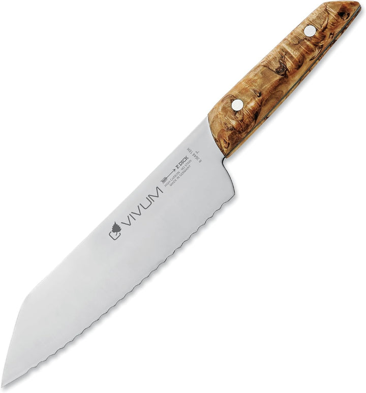 F. DICK Allzweckmesser VIVUM 18 cm - rostfrei, Klinge extra scharf, 58 HRC, Universalmesser Birkenho