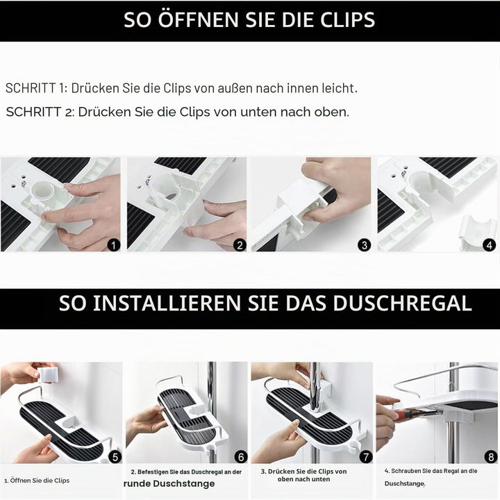 Hawsam Ohne Bohren Duschablage für die Duschstange - Badezimmer Dusche Rack Verstellbar Höhe, Für Du