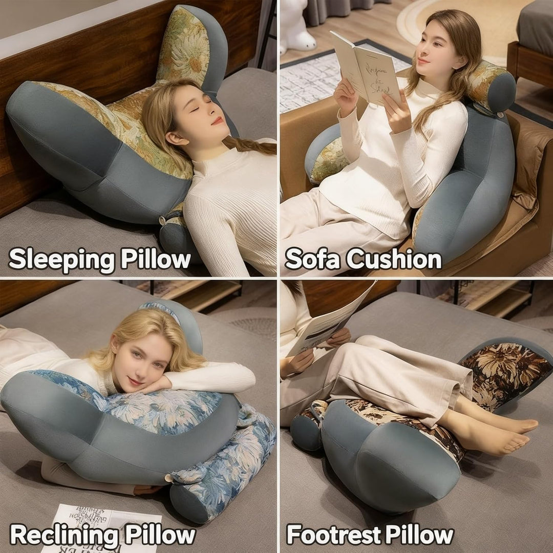 Rückenkissen für Bett und Sofa mit Armlehnen Ergonomisches Lesekissen Erwachsene Atmungsaktives Lese