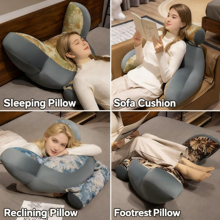 Rückenkissen für Bett und Sofa mit Armlehnen Ergonomisches Lesekissen Erwachsene Atmungsaktives Lese
