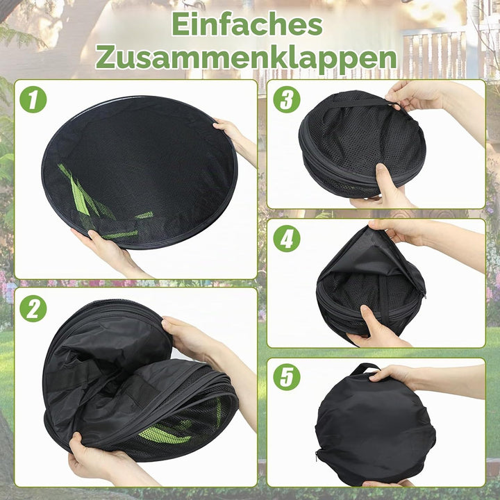 8 Lagiges Trockennetz Kräuter, Kräutertrockner Hängend Reissverschluss Klappba für Pflanzen, Gemüse,