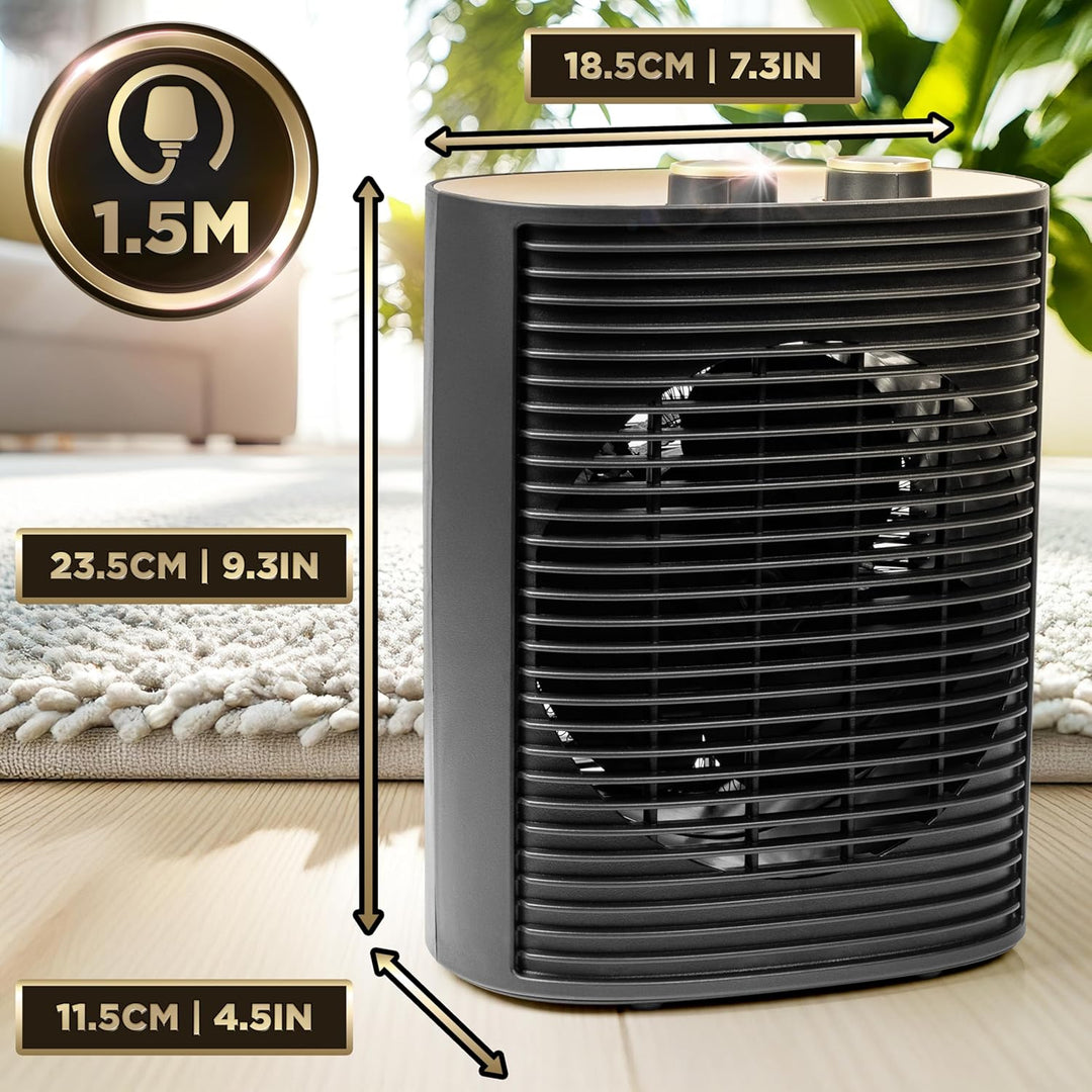 Duronic Heizlüfter, 2000 Watt Elektroheizung für Steckdose, kleine Mini Heizung als Fusswärmer, Elek