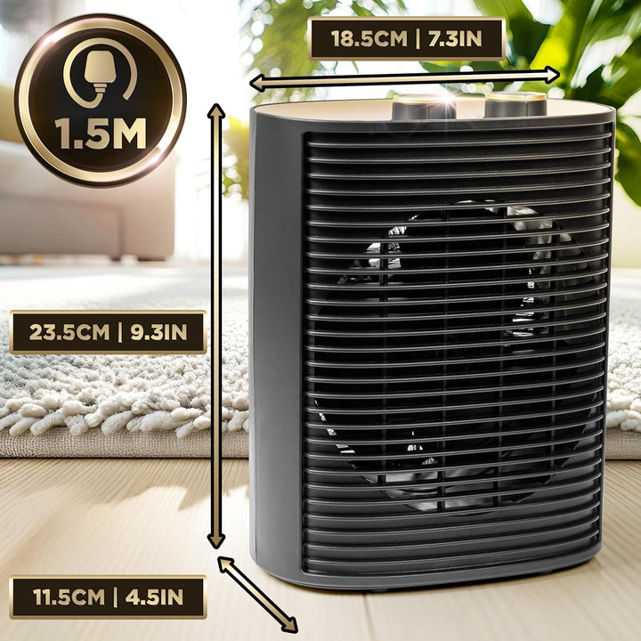 Duronic Heizlüfter, 2000 Watt Elektroheizung für Steckdose, kleine Mini Heizung als Fusswärmer, Elek