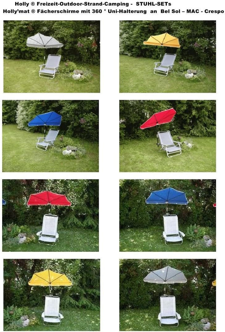 Neues Modell ab März 2018 - Hollysun® Sonnenschirm - Exklusiv-Fächerschirm - dunkelgrün - Hollymat E