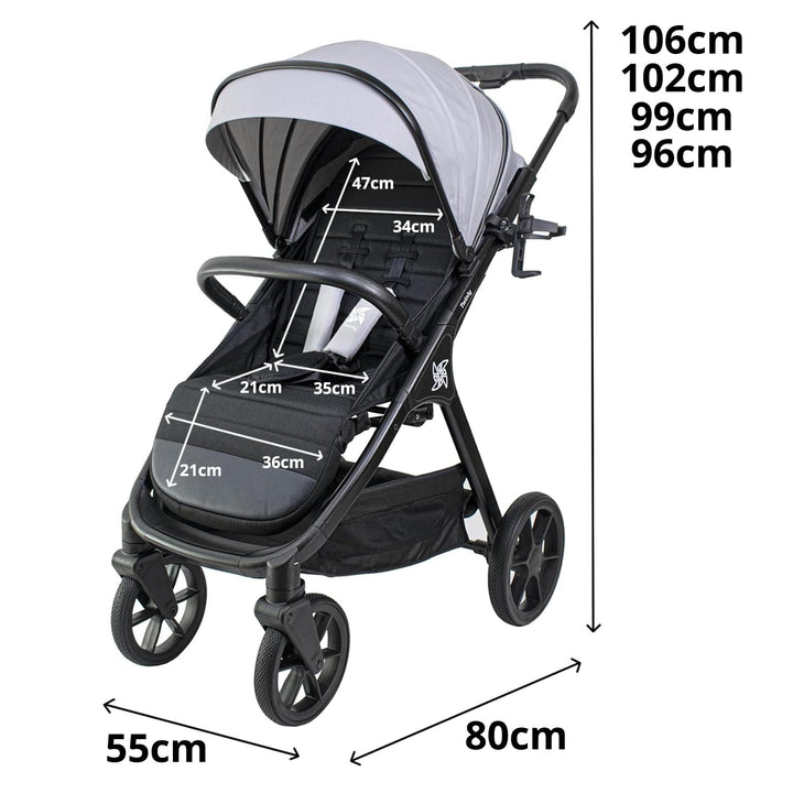 SPACELY, kinderwagen Buggy, bis zu 22 kg, Kinderwagen sehr gross und komfortabel, geräumige Sitz, se
