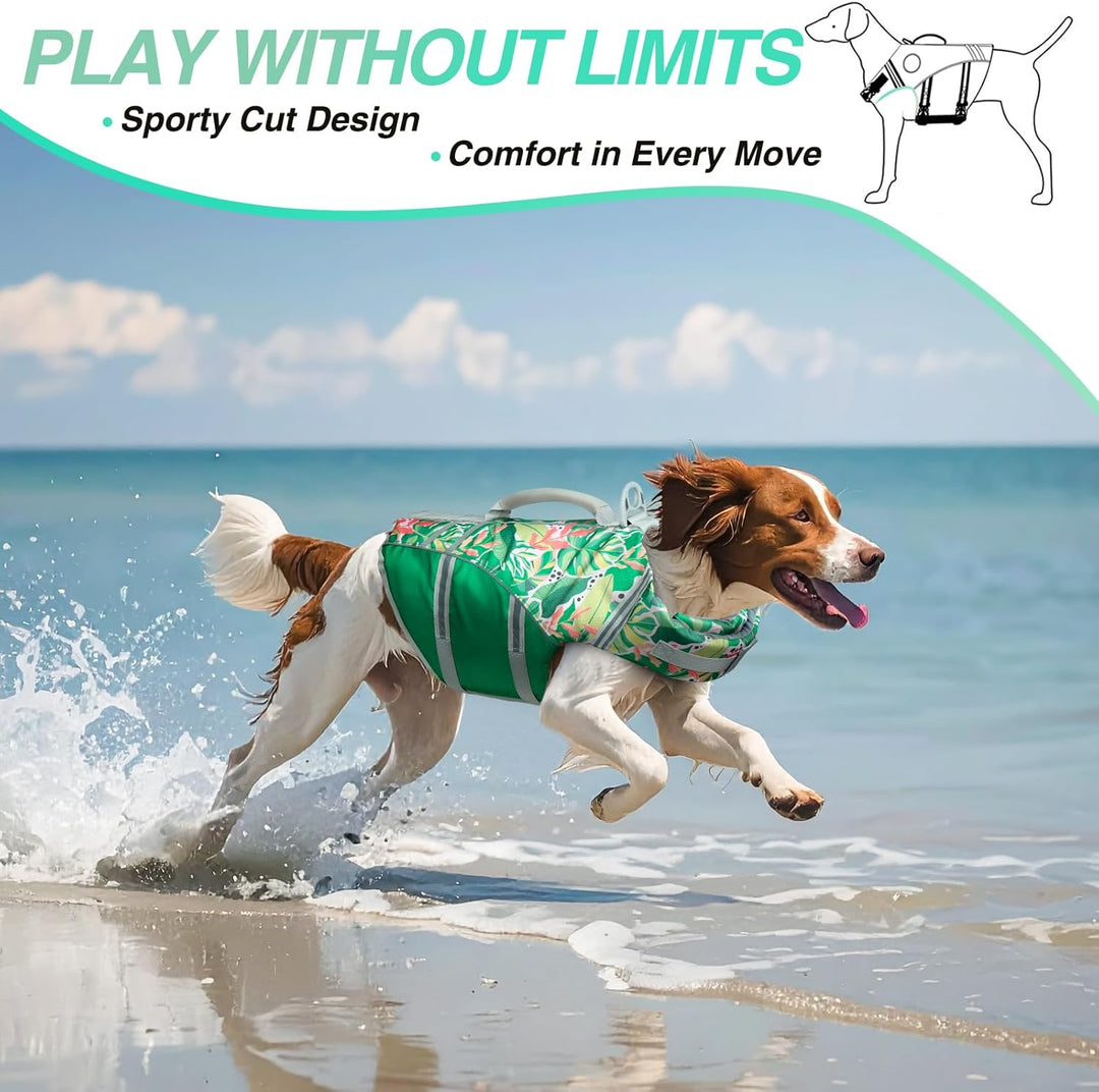 VIVAGLORY Sportstil Schwimmweste für Hunde mit Hervorragendem Auftrieb, Einstellbar & Langlebig Schw